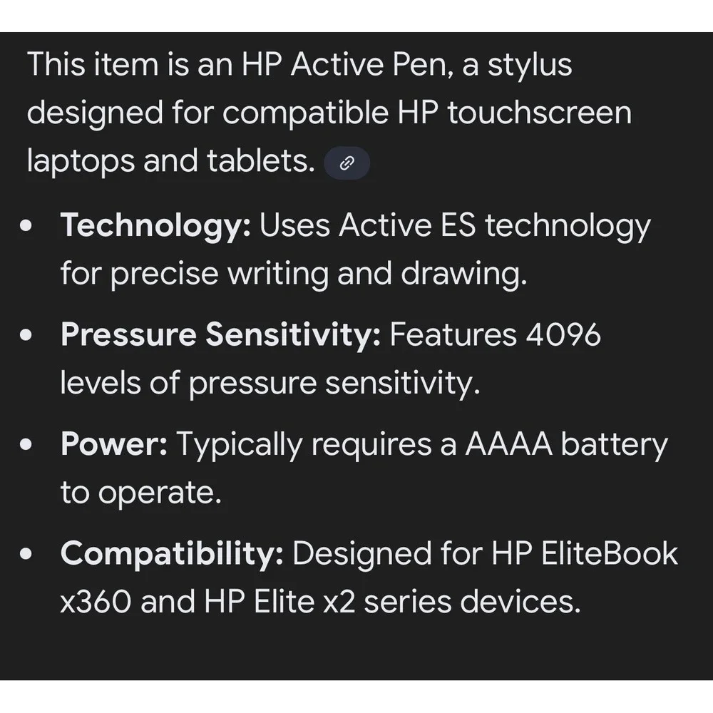 HP Active Pen Stylus‎ Silver 839082-003 846410-001 for EliteBook x360 Elite x2